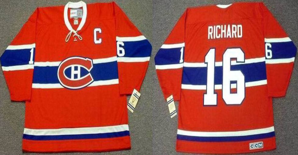 2019 Men Montreal Canadiens #16 Richard Red CCM NHL jerseys->montreal canadiens->NHL Jersey